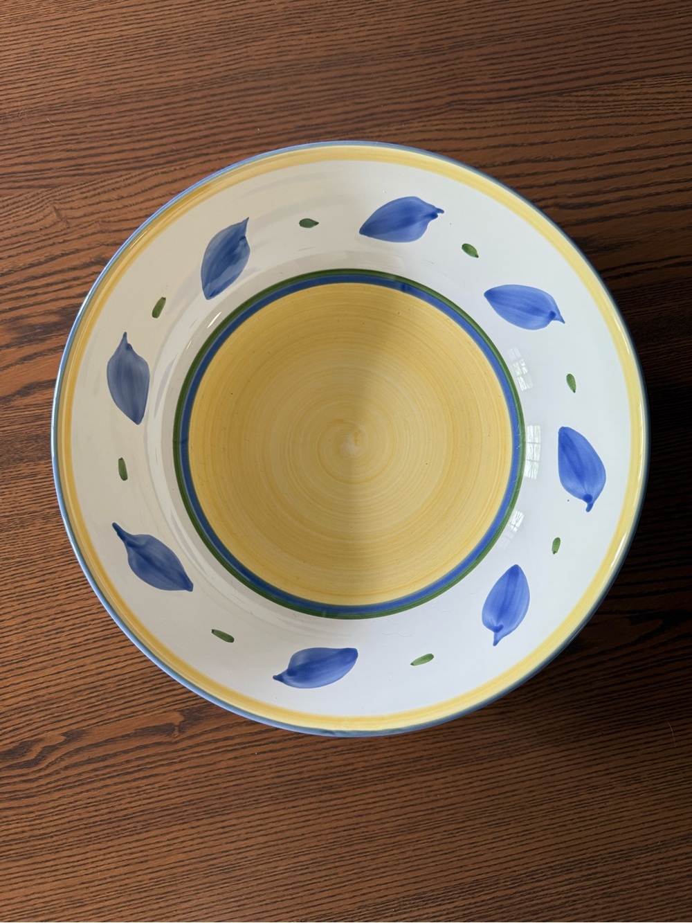 Williams Sonoma Tournesol Large Serving Bowl – Hand-Painted Floral Pattern – 13”
